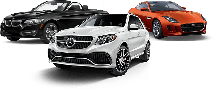Luxury vehicles — BMW, Mercedes, Jaguar